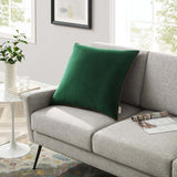 Accentuate 24" Performance Velvet Throw Pillow Green Cognac EEI-4702-GRN-COG