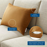 Enhance 24" Lumbar Performance Velvet Throw Pillow Cognac EEI-4705-COG
