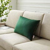 Accentuate 24" Lumbar Performance Velvet Throw Pillow Green Cognac EEI-4706-GRN-COG