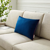 Accentuate 24" Lumbar Performance Velvet Throw Pillow Navy Blossom EEI-4706-NAV-BLO