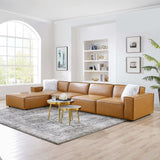 Restore 5-Piece Vegan Leather Sectional Sofa Tan EEI-4711-TAN