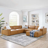 Restore 6-Piece Vegan Leather Sectional Sofa Tan EEI-4714-TAN