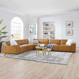 Restore 6-Piece Vegan Leather Sectional Sofa Tan EEI-4715-TAN