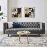 Elation Tufted Performance Velvet Sofa Gray EEI-4722-GRY