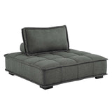 Saunter Tufted Fabric Armless Chair Gray EEI-4725-GRY