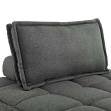 Saunter Tufted Fabric Armless Chair Gray EEI-4725-GRY