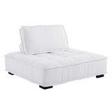 Saunter Tufted Fabric Armless Chair White EEI-4725-WHI