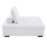 Saunter Tufted Fabric Armless Chair White EEI-4725-WHI