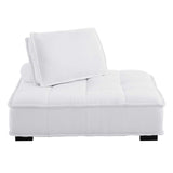 Saunter Tufted Fabric Armless Chair White EEI-4725-WHI