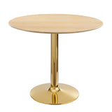 Verne 35" Dining Table Gold Natural EEI-4739-GLD-NAT