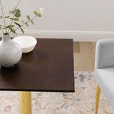 Verne 24" Square Dining Table Gold Cherry Walnut EEI-4740-GLD-CHE