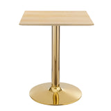 Verne 24" Square Dining Table Gold Natural EEI-4741-GLD-NAT