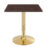 Verne 28" Square Dining Table Gold Cherry Walnut EEI-4742-GLD-CHE