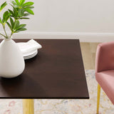 Verne 28" Square Dining Table Gold Cherry Walnut EEI-4742-GLD-CHE