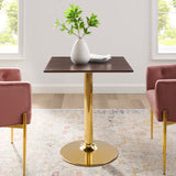 Verne 28" Square Dining Table Gold Cherry Walnut EEI-4742-GLD-CHE