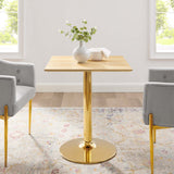 Verne 28" Square Dining Table Gold Natural EEI-4743-GLD-NAT