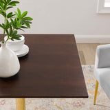 Verne 35" Square Dining Table Gold Cherry Walnut EEI-4744-GLD-CHE