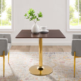 Verne 35" Square Dining Table Gold Cherry Walnut EEI-4744-GLD-CHE