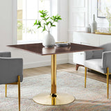 Verne 40" Square Dining Table Gold Cherry Walnut EEI-4755-GLD-CHE