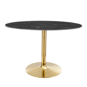 Verne 48" Artificial Marble Dining Table Gold Black EEI-4759-GLD-BLK