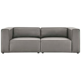 Mingle Vegan Leather 2-Piece Sectional Sofa Loveseat Gray EEI-4788-GRY