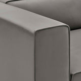 Mingle Vegan Leather 2-Piece Sectional Sofa Loveseat Gray EEI-4788-GRY