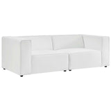 Mingle Vegan Leather 2-Piece Sectional Sofa Loveseat White EEI-4788-WHI