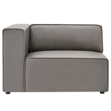 Mingle Vegan Leather Sofa and Ottoman Set Gray EEI-4790-GRY