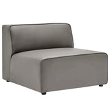 Mingle Vegan Leather Sofa and Ottoman Set Gray EEI-4790-GRY