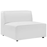 Mingle Vegan Leather Sofa and Ottoman Set White EEI-4790-WHI