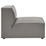 Mingle Vegan Leather Sofa and Armchair Set Gray EEI-4791-GRY