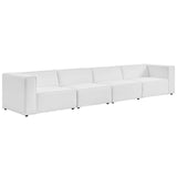 Mingle Vegan Leather 4-Piece Sectional Sofa White EEI-4793-WHI