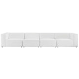 Mingle Vegan Leather 4-Piece Sectional Sofa White EEI-4793-WHI
