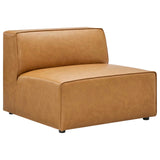 Mingle Vegan Leather 4-Piece Sofa and 2 Ottomans Set Tan EEI-4794-TAN