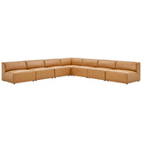 Mingle Vegan Leather 7-Piece Sectional Sofa Tan EEI-4797-TAN