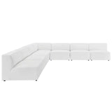 Mingle Vegan Leather 7-Piece Sectional Sofa White EEI-4797-WHI