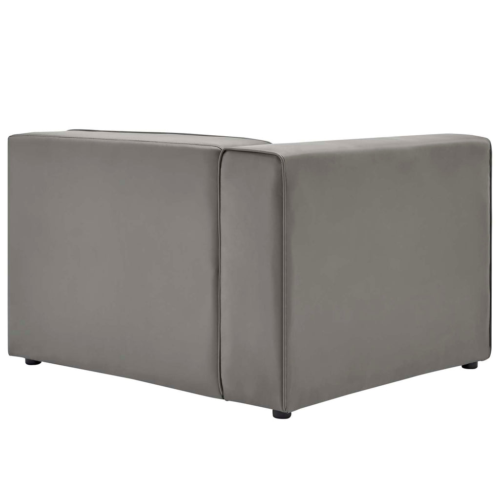 Mingle Vegan Leather 8-Piece Sectional Sofa Set Gray EEI-4799-GRY