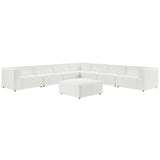 Mingle Vegan Leather 8-Piece Sectional Sofa Set White EEI-4799-WHI