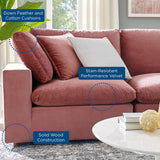 Commix Down Filled Overstuffed Performance Velvet Loveseat Dusty Rose EEI-4816-DUS