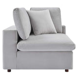 Commix Down Filled Overstuffed Performance Velvet Loveseat Light Gray EEI-4816-LGR