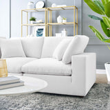 Commix Down Filled Overstuffed Performance Velvet Loveseat White EEI-4816-WHI