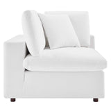Commix Down Filled Overstuffed Performance Velvet 3-Seater Sofa White EEI-4817-WHI