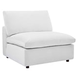 Commix Down Filled Overstuffed Performance Velvet 3-Seater Sofa White EEI-4817-WHI
