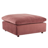 Commix Down Filled Overstuffed Performance Velvet 4-Piece Sectional Sofa Dusty Rose EEI-4818-DUS