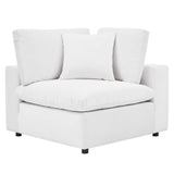 Commix Down Filled Overstuffed Performance Velvet 4-Seater Sofa White EEI-4819-WHI
