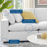 Commix Down Filled Overstuffed Performance Velvet 5-Piece Sectional Sofa White EEI-4820-WHI