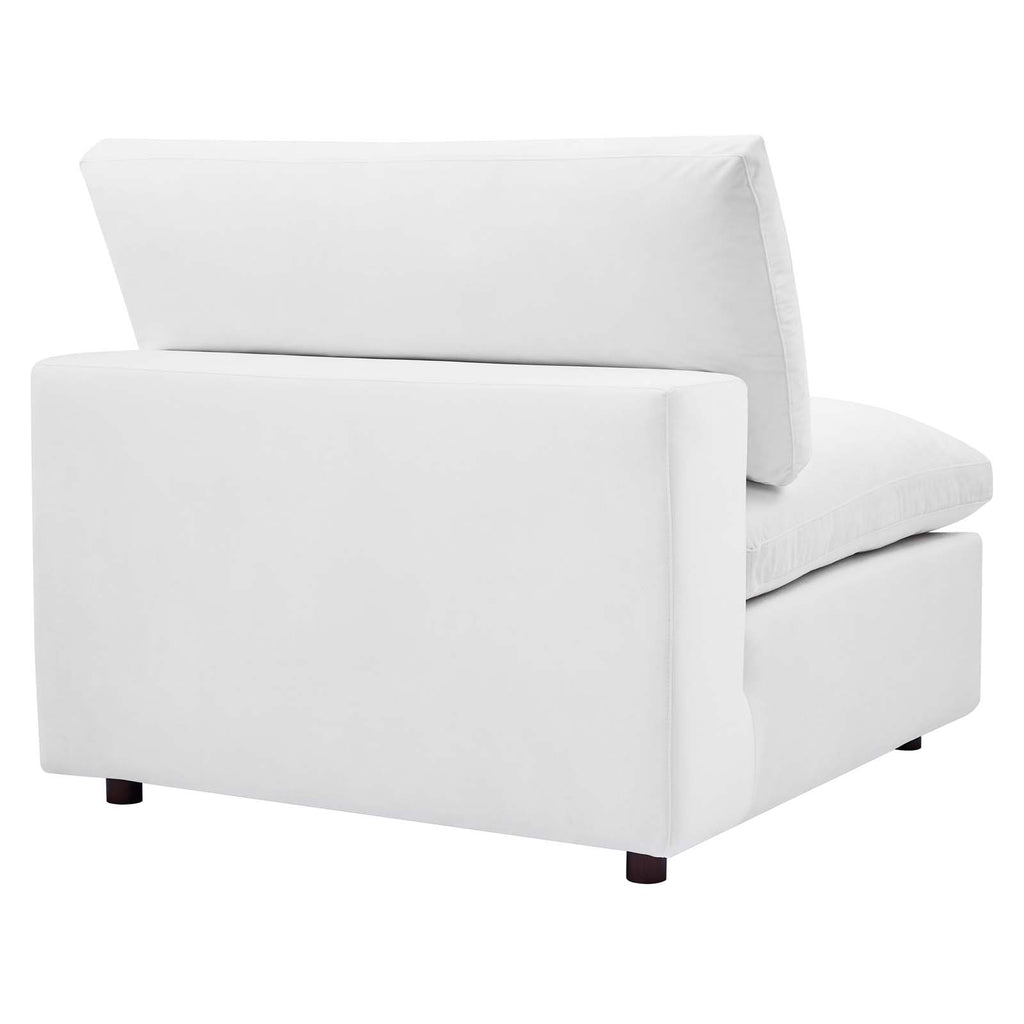 Commix Down Filled Overstuffed Performance Velvet 6-Piece Sectional Sofa White EEI-4821-WHI