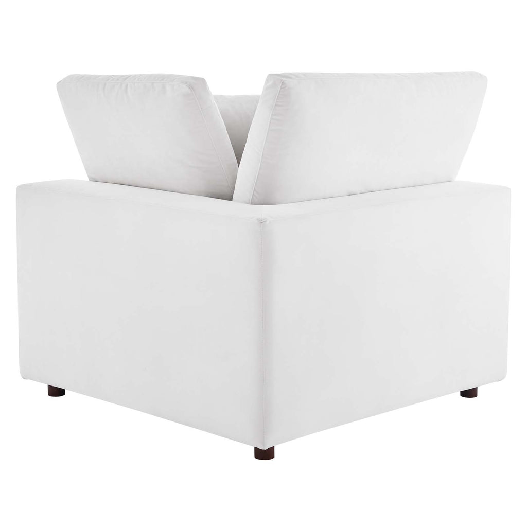 Commix Down Filled Overstuffed Performance Velvet 6-Piece Sectional Sofa White EEI-4821-WHI