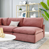 Commix Down Filled Overstuffed Performance Velvet 5-Piece Sectional Sofa Dusty Rose EEI-4822-DUS