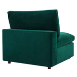 Commix Down Filled Overstuffed Performance Velvet 5-Piece Sectional Sofa Green EEI-4822-GRN